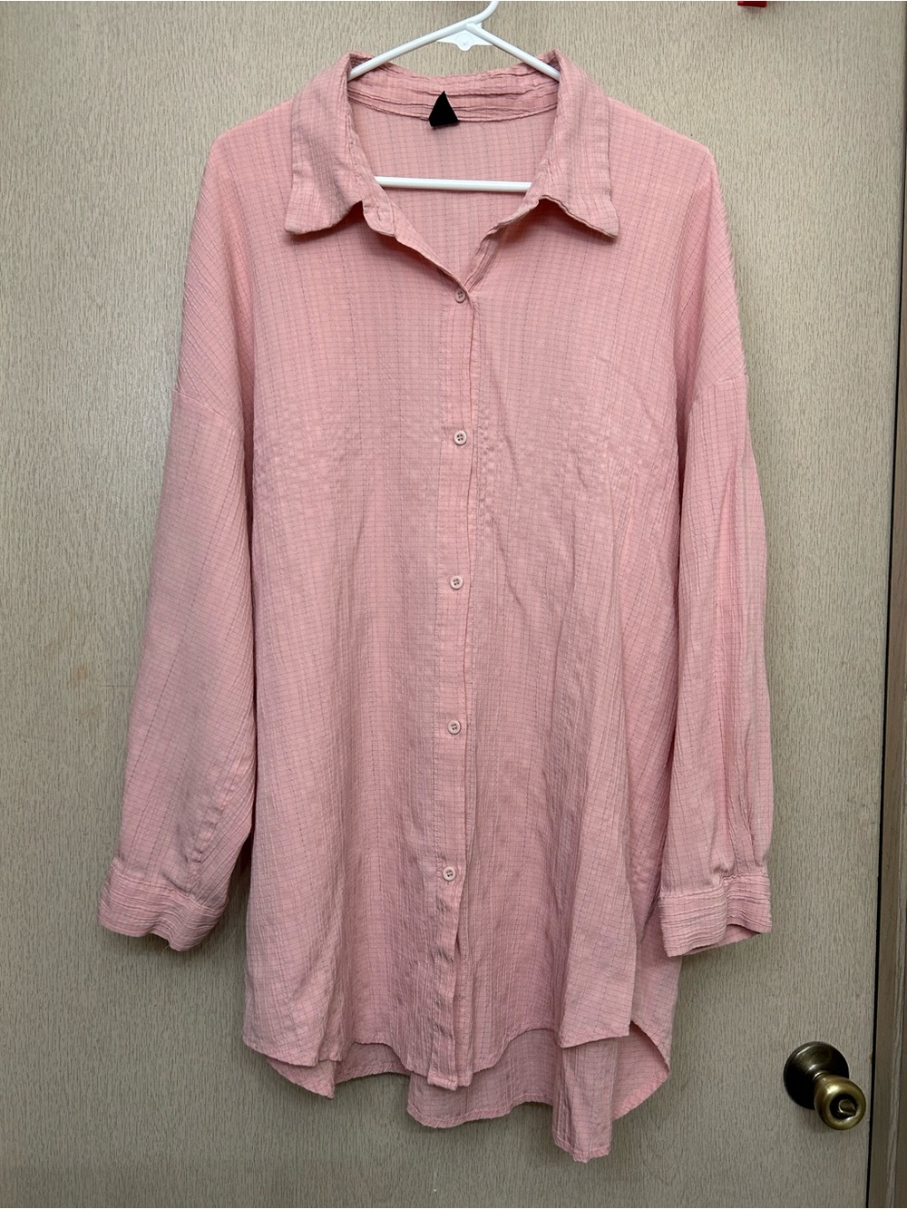 SHEIN - Pink Tunic Button Down Top - Size XL
